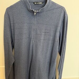 Travis Mathew Men's Blue Zip-Up Sweater